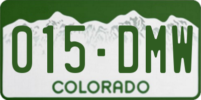CO license plate 015DMW