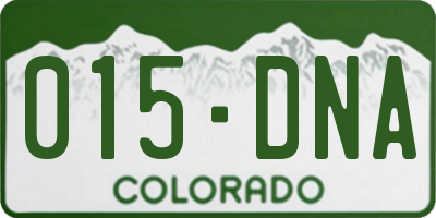 CO license plate 015DNA