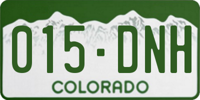 CO license plate 015DNH