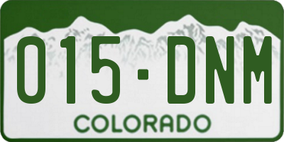 CO license plate 015DNM