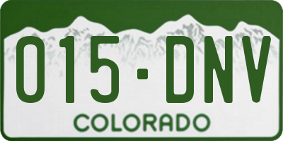 CO license plate 015DNV