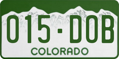 CO license plate 015DOB