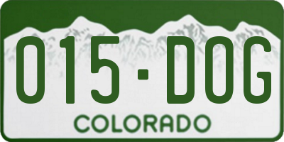 CO license plate 015DOG