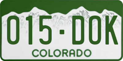 CO license plate 015DOK
