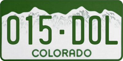 CO license plate 015DOL