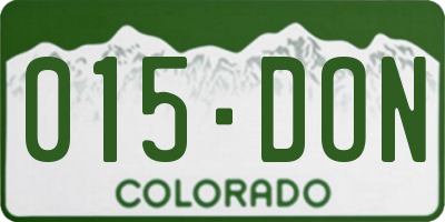 CO license plate 015DON