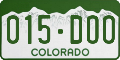 CO license plate 015DOO