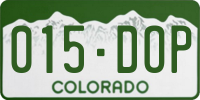CO license plate 015DOP