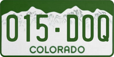 CO license plate 015DOQ