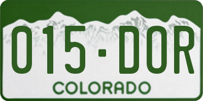 CO license plate 015DOR