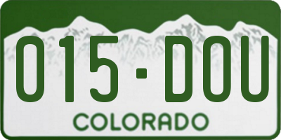 CO license plate 015DOU
