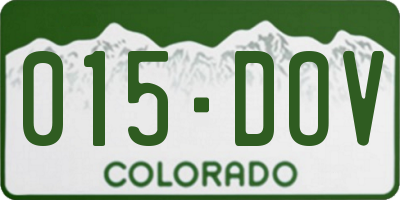 CO license plate 015DOV