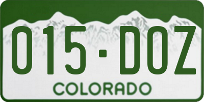 CO license plate 015DOZ
