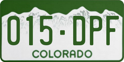 CO license plate 015DPF