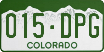 CO license plate 015DPG