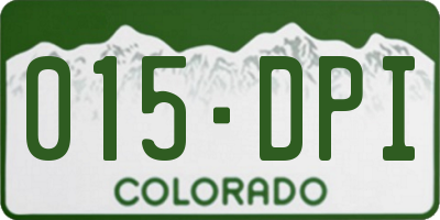 CO license plate 015DPI