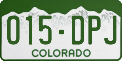 CO license plate 015DPJ