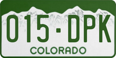 CO license plate 015DPK