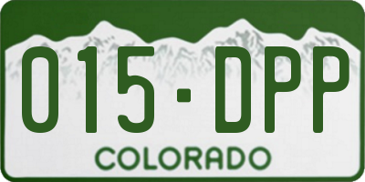 CO license plate 015DPP