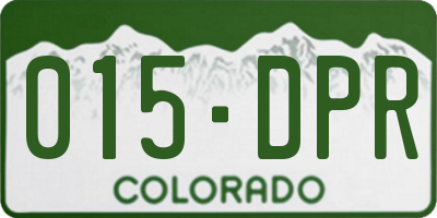 CO license plate 015DPR