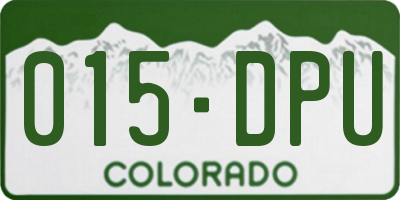 CO license plate 015DPU