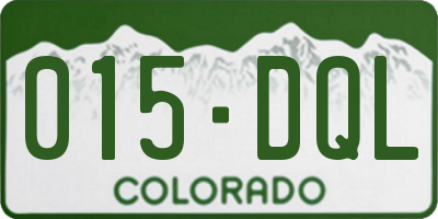 CO license plate 015DQL