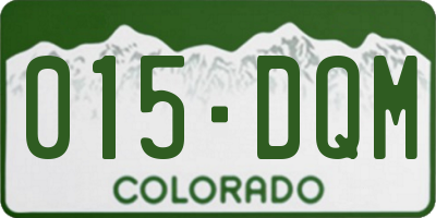 CO license plate 015DQM