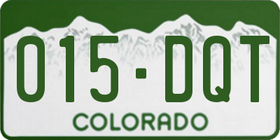 CO license plate 015DQT