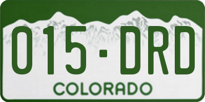 CO license plate 015DRD
