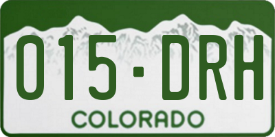 CO license plate 015DRH