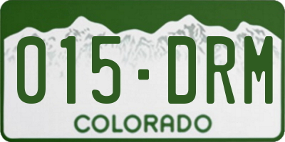 CO license plate 015DRM