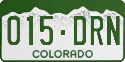 CO license plate 015DRN