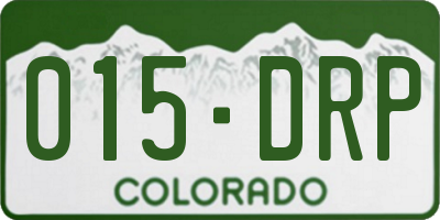 CO license plate 015DRP