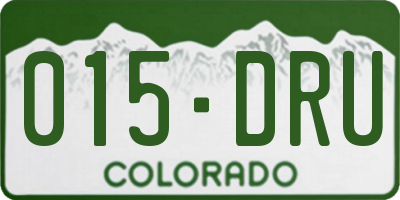 CO license plate 015DRU