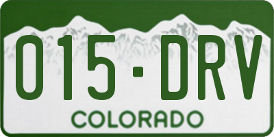 CO license plate 015DRV