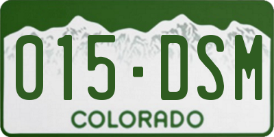 CO license plate 015DSM