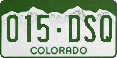 CO license plate 015DSQ