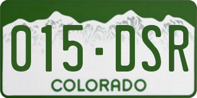 CO license plate 015DSR