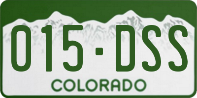 CO license plate 015DSS