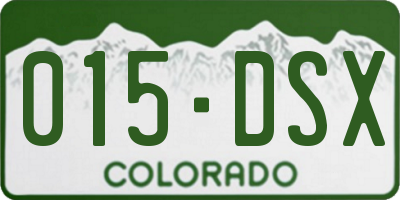 CO license plate 015DSX