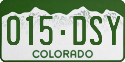 CO license plate 015DSY