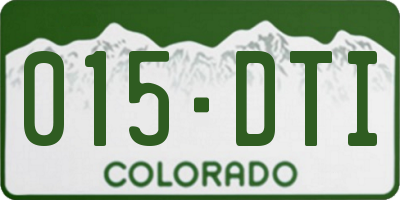 CO license plate 015DTI