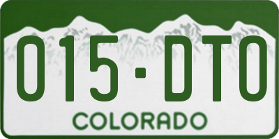CO license plate 015DTO