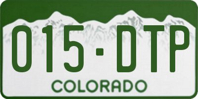 CO license plate 015DTP