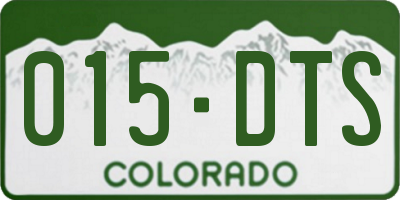 CO license plate 015DTS