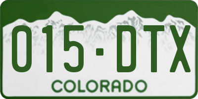 CO license plate 015DTX