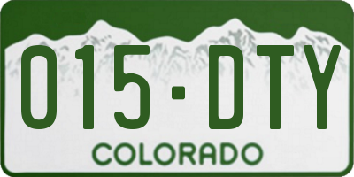 CO license plate 015DTY