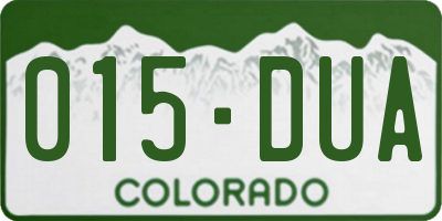 CO license plate 015DUA