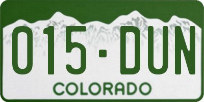 CO license plate 015DUN
