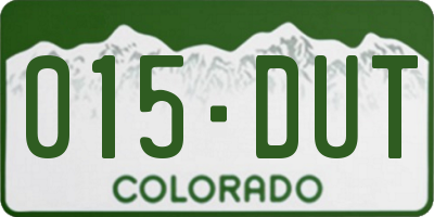 CO license plate 015DUT
